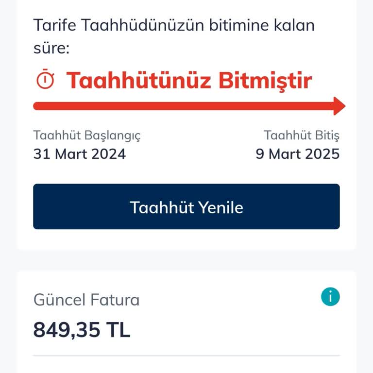 Taahhüdüm Bitti, Uyarı Mesajı Gelmedi