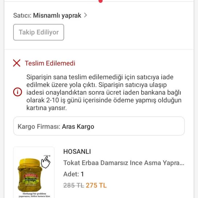 Trendyol'da Sipariş Ve İade Sorunu
