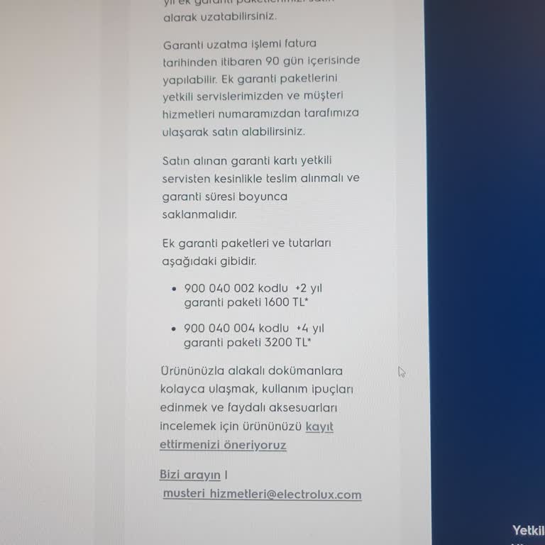 Electrolux Müşteri Hizmetleri İle İlgisizlik Sorunu