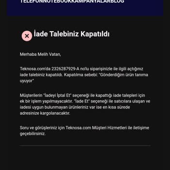 Yanlış Ürün Ve Çözüm Bulunamayan Bir Mağduriyet