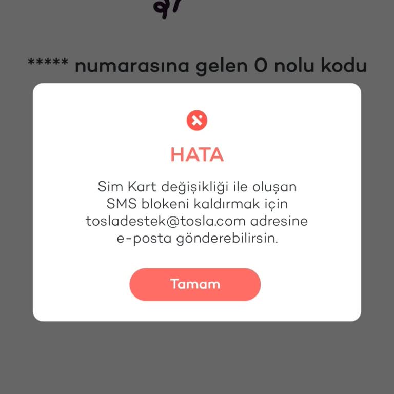 Tosla Hesabında Erişim Ve Sim Bloke Sorunu