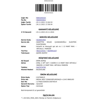 Regal Beyaz Eşyalarındaki Kronik Arızalar Ve Yetersiz Servis