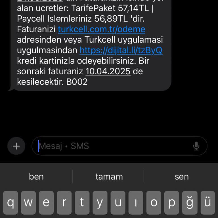 Kullanılmayan Hat İçin Yanlış Fatura Mesajı