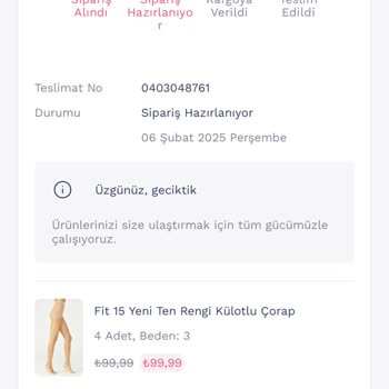 Penti Siparişim 1 Ayı Geçti Hala Teslim Edilmedi