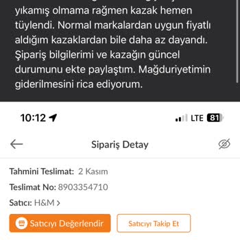 H&M Kazak Garanti Sorunu Ve İade Sürecindeki Hayal Kırıklığı