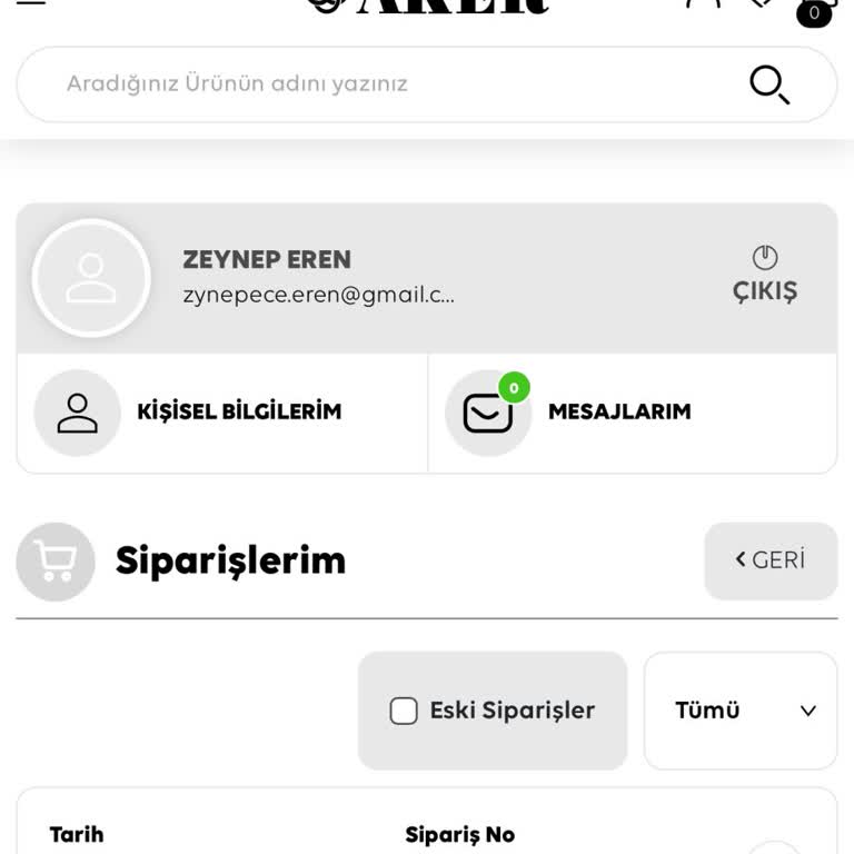 Ücret İadesi Yapılmayan Sipariş