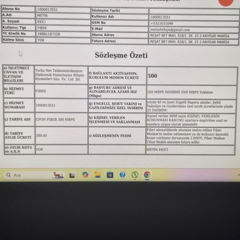 Turbonet Abonelik Sürecinde Yaşanan İade Sorunu