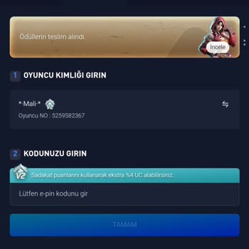 Yanlış Hesaba Yüklenen UC'ler İçin Acil Yardım Talebi