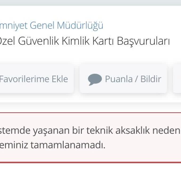 E-Devlet Üzerinde Özel Güvenlik Kimlik Kartı Başvuru Sorunu