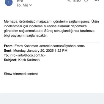 Hayati Tehlike Yaratan Kask Ve İlgisiz Müşteri Hizmetleri