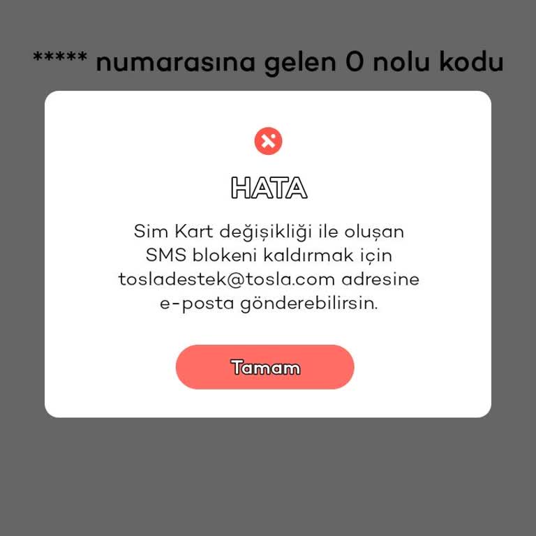 Tosla Sim Blokesi İçin Acil Geri Dönüş Bekliyorum