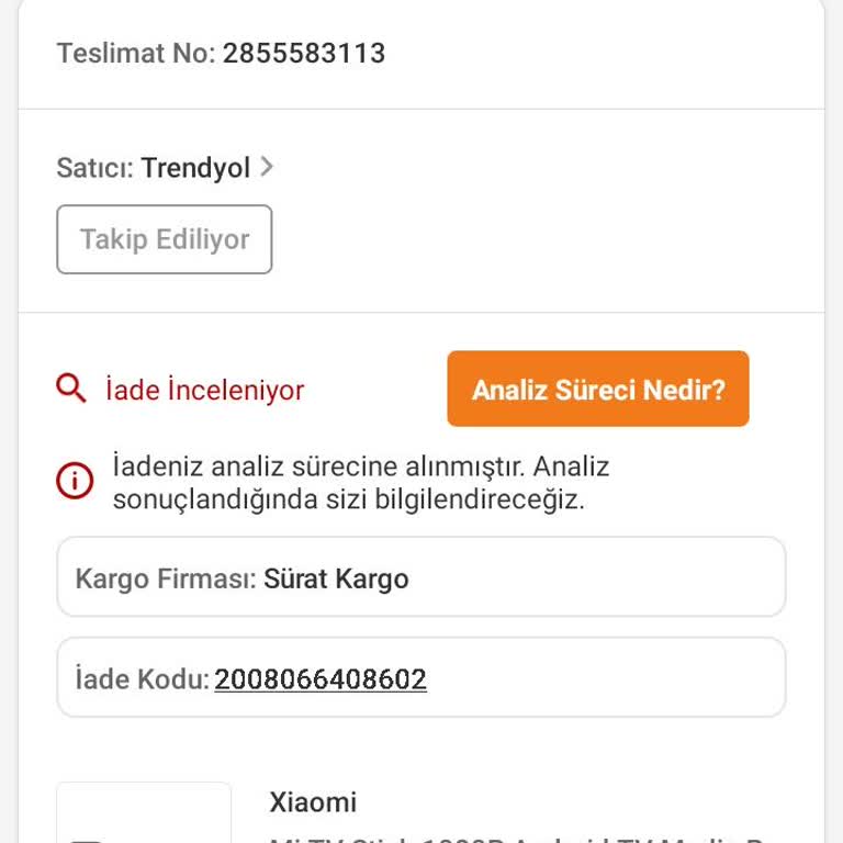 Trendyol'dan Aldığım Ürünün Garanti Sorunu