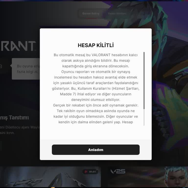 Valorant Haksız Hesap Engellemesi ve Erişim Sorunları