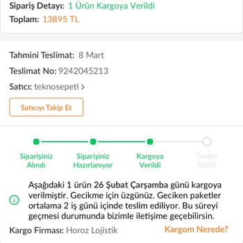 Trendyol'dan Teslim Edilmeyen Çamaşır Makinesi