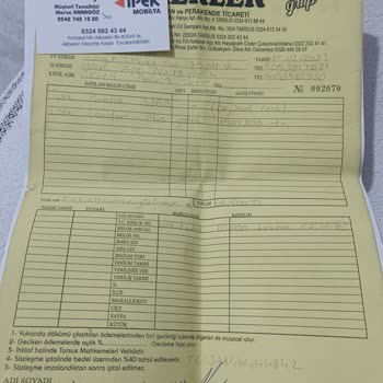 Teslimat Ve Ürün Kalitesinde Hayal Kırıklığı