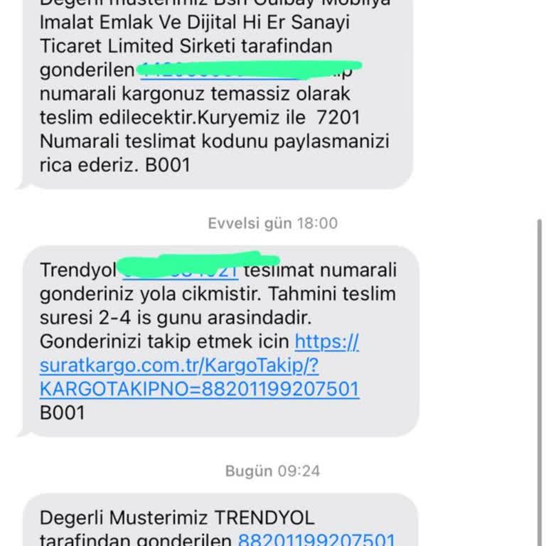 Sürat Kargo Bölge Dışı Sorunu