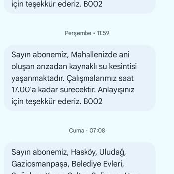 Saski Su Kesintileri Ve Fatura Sorunları