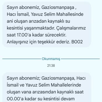 Saski Su Kesintileri Ve Fatura Sorunları