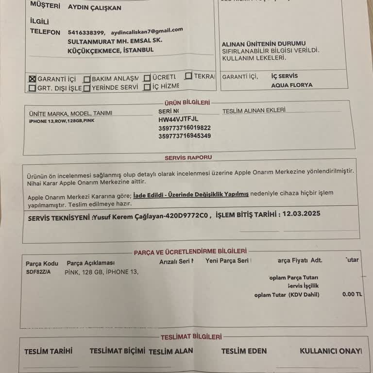 İphone 13 Servisinde Hayal Kırıklığı: Onarım Reddedildi