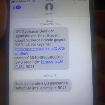Sipariş İptali Ve Sorumluluk Reddiyle İlgili Yaşanan Sorun