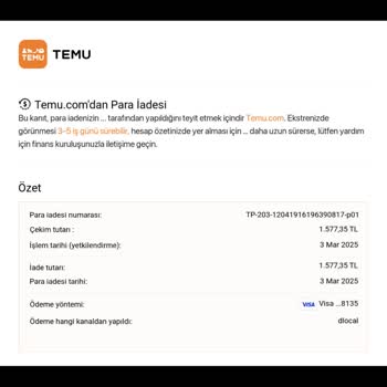 Temu'dan İade Sorunu: Banka Ve Site Arasında Kalan Para