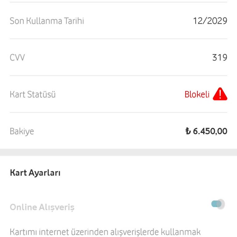 Vodafone Pay Kart Blokesi Ve Para İadesi Sorunu