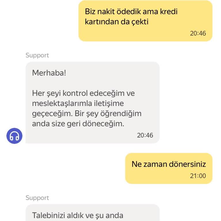 Çifte Ücret Şoku: Yandex Go'dan İade Alamıyorum!