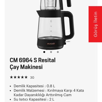 Arçelik Cam Çay Makinesi İlk Kullanımda Hayal Kırıklığı