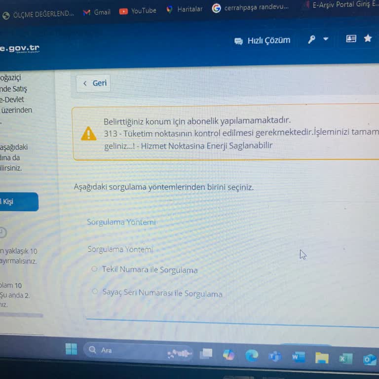 Boğaziçi Elektrik E-Devlet Abonelik Başvurusu Hataları