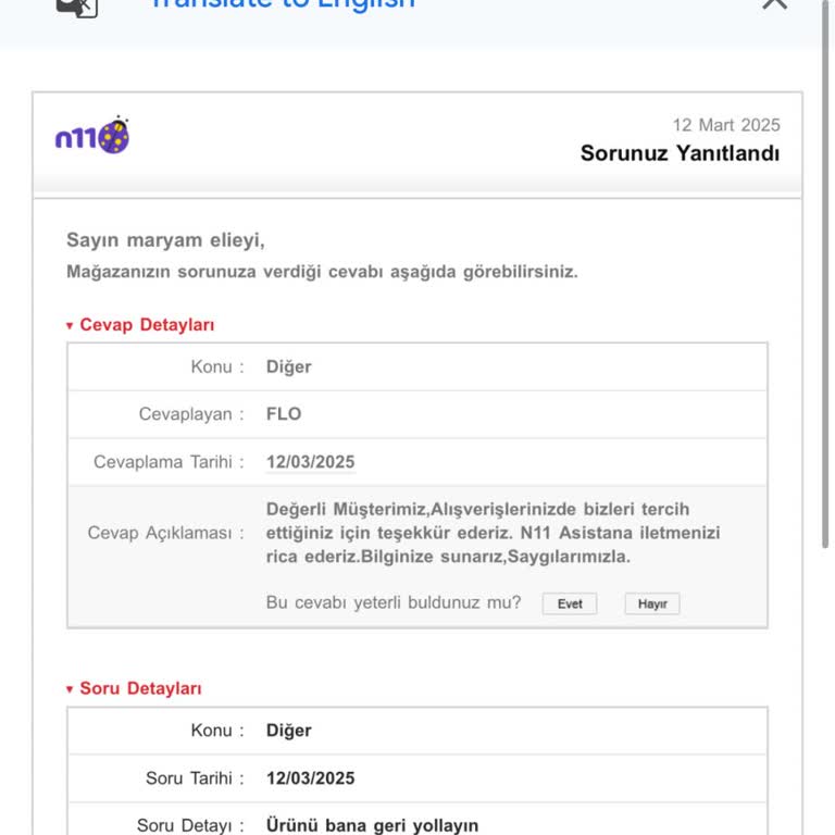 N11'de İade Sorunu: Ne Ürün Var Ne Para