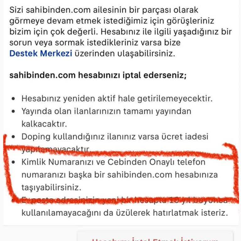 Sahibinden.com'da Hesap Doğrulama Ve Bilgi Eksikliği Sorunu