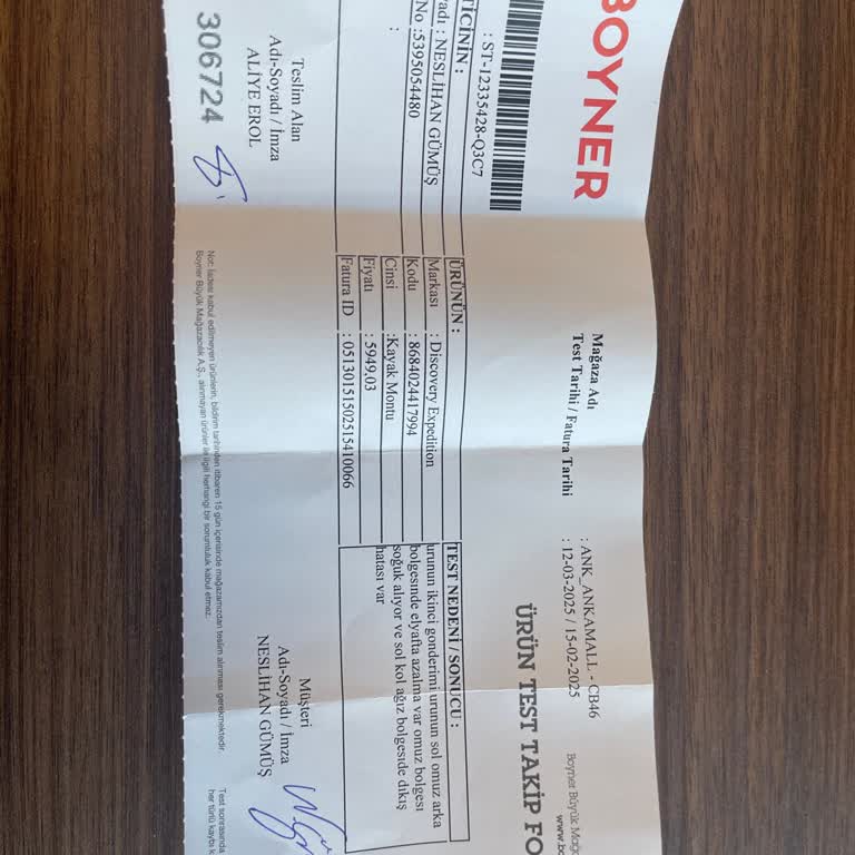 Boyner'den Aldığımız Montta Kalite Sorunu Ve İade Talebi