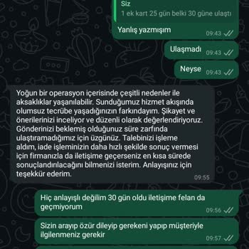 Kurye Hizmetinde Sürekli Gecikme Ve İletişimsizlik