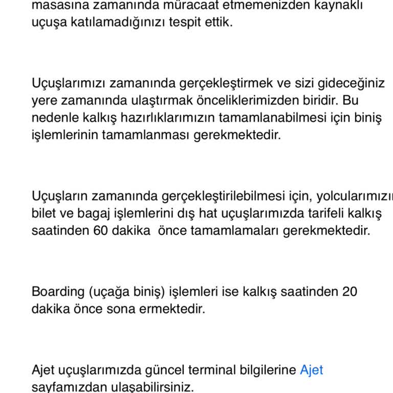 Check-in Hatası Ve Yanıtsız Geri Bildirimler