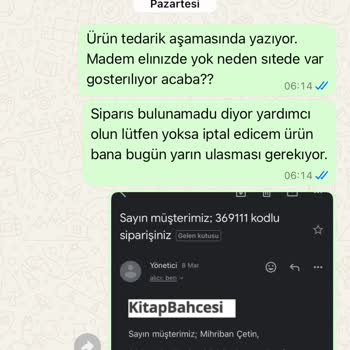 Kitap Siparişim Kargolanmadı, İletişim Yok