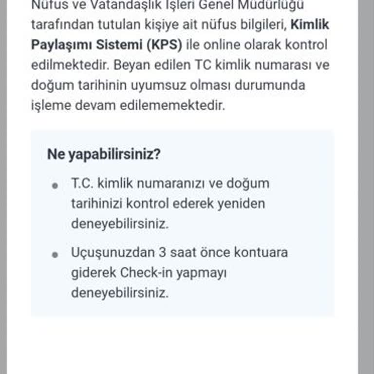 Online Check-in Sorunu Ve Müşteri Hizmetlerinin Yetersizliği