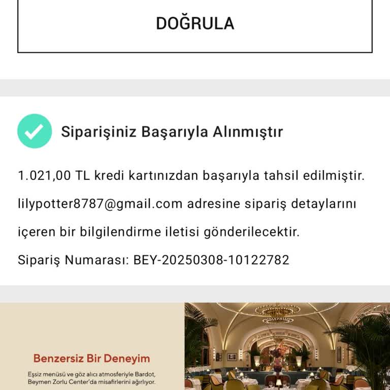 Beymen Online Siparişimde Tedarik Sorunu Ve İletişim Eksikliği