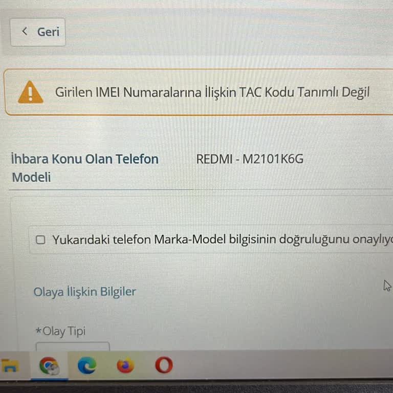 Kayıp Telefon İçin TAC Kodu Sorunu