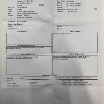 Huawei Saatte Üretim Hatası Ve Yanıltıcı Servis Deneyimi