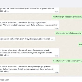 Zara'nın E-Fatura Sürecindeki Müşteri Deneyimi Sorunu