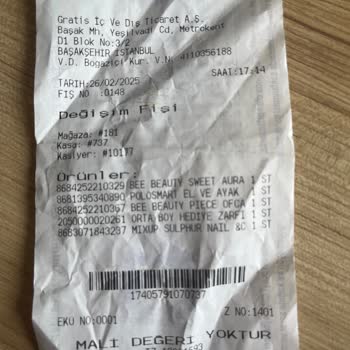 Değişim Fişi Verilip Değişim Yapamayan Mağaza Politikası