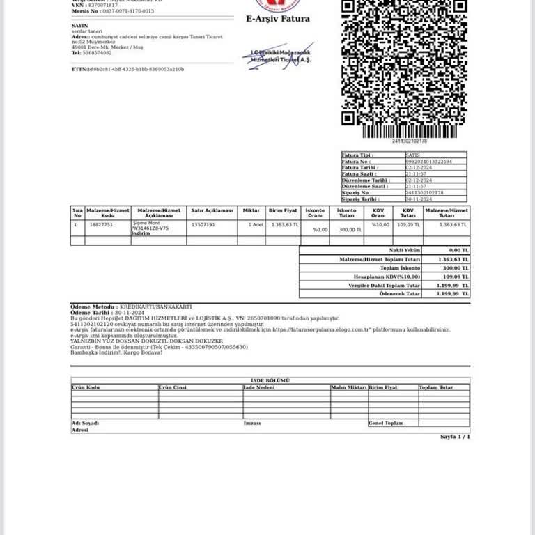 LC Waikiki'den Aldığım Montun Renk Atması Ve İade Sorunu