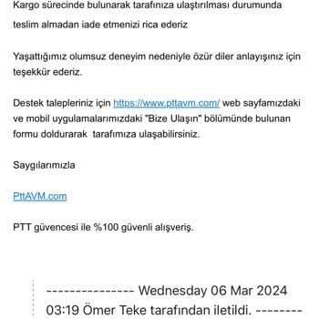 Kayıp Sipariş: 1 Yıl Sonra Gelen İade