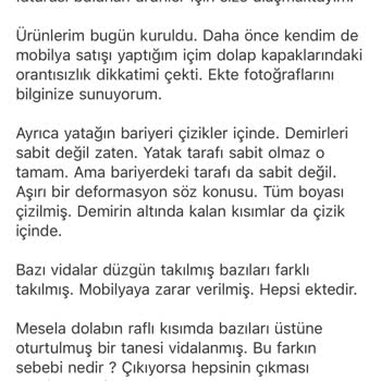 Kalitesiz Mobilya Ve Yetersiz Müşteri Hizmeti