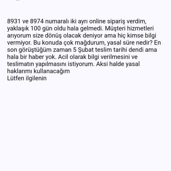 Doğtaş'tan Aldığım Balkon Takımı 4 Aydır Teslim Edilmedi