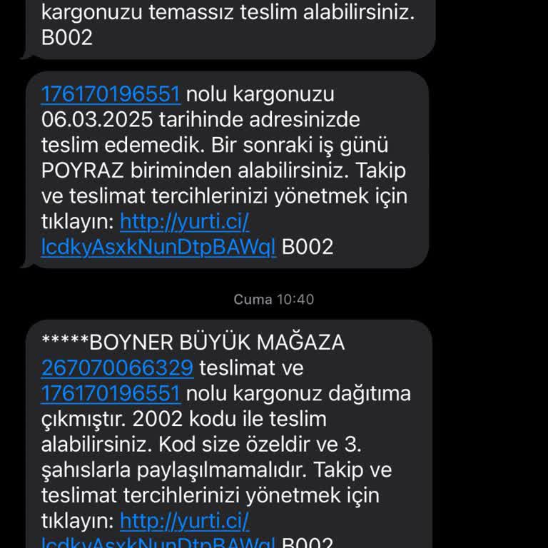Yurtiçi Kargo Teslimat Talebi