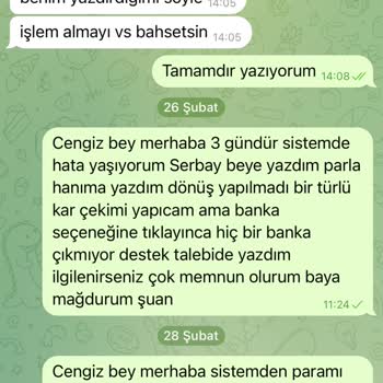 Çekim Taleplerine Yanıt Yok!