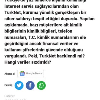 TurkNet'te Veri Güvenliği Tehlikesi
