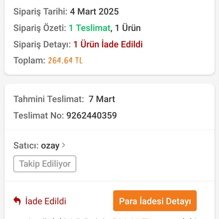 Trendyol'dan Alınan Ürün Teslim Edilmedi