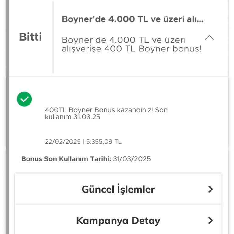Boyner Bonusunun Kullanılamaması Sorunu